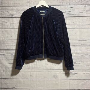 Zar Zain Velour Bomber Jacket